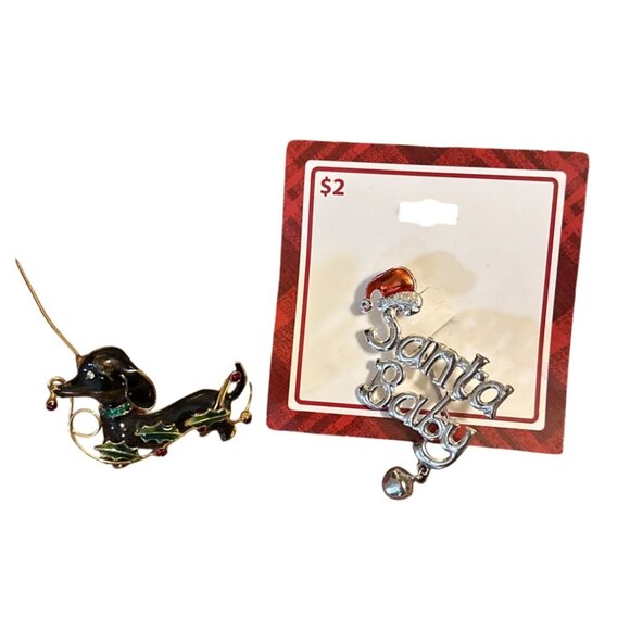 Mixed Lot of 9 Christmas Holiday Pins Santa, Dogs, Tree (READ) - Picture 6 of 6